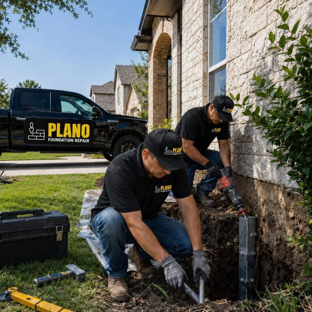 Technician measuring floor elevation during a foundation inspection
